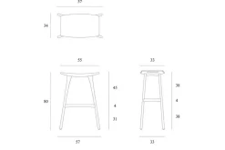 Barhocker Osso Eiche natur H 80 cm