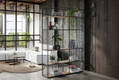 Bücherregal Barra Teak-Metall B 140 cm