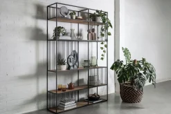 Bücherregal Barra Teak-Metall B 140 cm