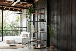 Bücherregal Barra Teak-Metall B 95 cm