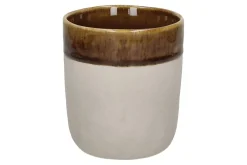 Becher Spiro braun beige D 8 cm