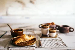 Becher Spiro braun beige D 8 cm