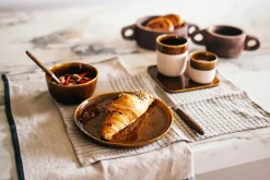 Becher Spiro braun beige D 8 cm