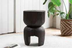 Beisteller Amber recycletes Teakholz schwarz