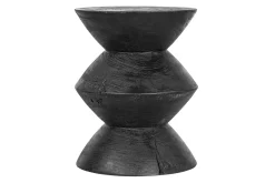 Beisteller Curve Massivholz schwarz