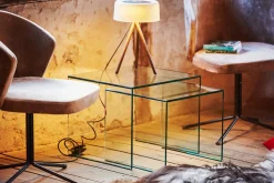 Beistelltisch 2er Set Even Klarglas 48*44*39cm & 40*40*35cm