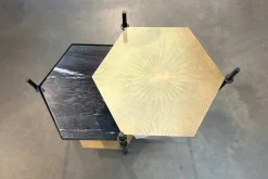 Beistelltisch Industrial Metall Marmor H 61cm