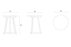 Beistelltisch Tripod Eiche schwarz