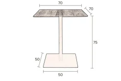 Bistrotisch Breez quadratisch braun