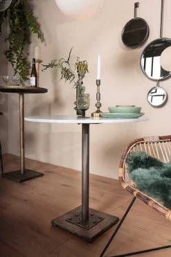 Bistrotisch Marmor weiss rund D 81