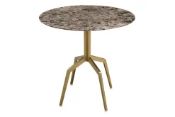 Bistrotisch Razor rund mit Marmorplatte braun 80