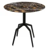 Bistrotisch Razor rund mit Marmorplatte schwarz 80