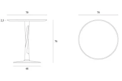 Bistrotisch Torsion Eiche schwarz D 70 cm