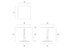 Bistrotisch Torsion Eiche natur B 70 cm