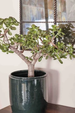 Blumentopf Keramik blaugrau D 30 cm