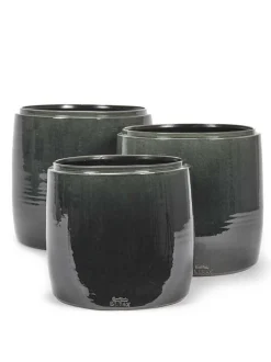 Blumentopf Keramik blaugrau D 30 cm