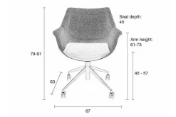 Bürostuhl Doulton Stoff grau