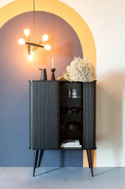 Buffetschrank Barbara Massivholz schwarz