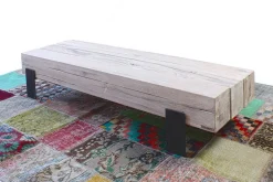 Couchtisch Beam Eiche Massivholz weiss