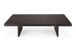 Couchtisch Grooves Teak schwarz B 140 cm