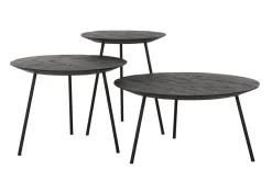 Couchtisch Highlight Teak schwarz rund D 60 cm