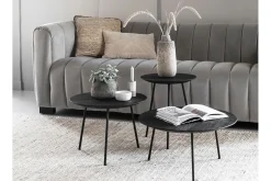 Couchtisch Highlight Teak schwarz rund D 60 cm