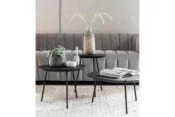 Couchtisch Highlight Teak schwarz rund D 60 cm