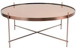 Couchtisch Metall Glas kupfer