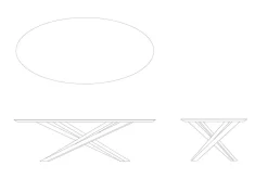 Couchtisch Mikado Eiche natur oval B 143 cm