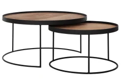 Couchtisch Set Highlight rund natur