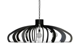 Deckenlampe oval Metall schwarz 140 cm