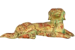 Dekofigur Hund rot gelb