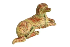 Dekofigur Hund rot gelb