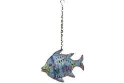 Dekofisch Metall blau zum Hängen