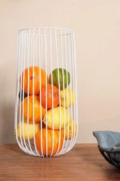 Dekokorb Metall weiss H 34,5cm