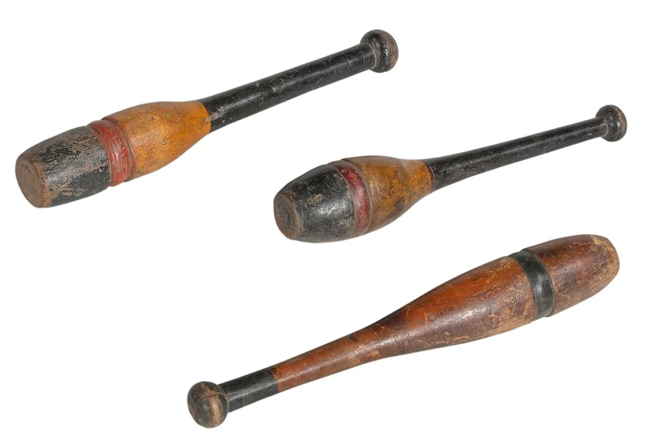 Dekoobjekt Kegeln Vintage bunt