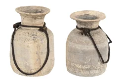 Dekovase aus Holz whitewashed