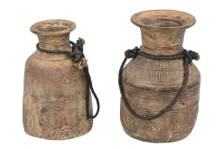 Dekovase aus Holz whitewashed