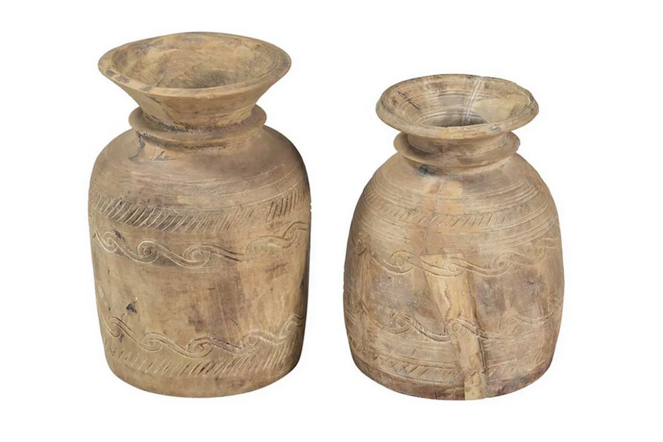 Dekovase Holz Vintage