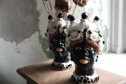 Dekovase Mori Keramik Kopf Frau