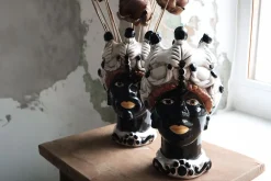 Dekovase Mori Keramik Kopf Mann