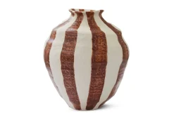 Dekovase Raja rotbraunweiss gross