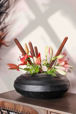 Dekovase Sansibar schwarz 21*45 cm