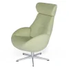 Designer Drehsessel mit Kopfstütze Stoff limette 360 ° drehbar B 79 T84 H 111 cm