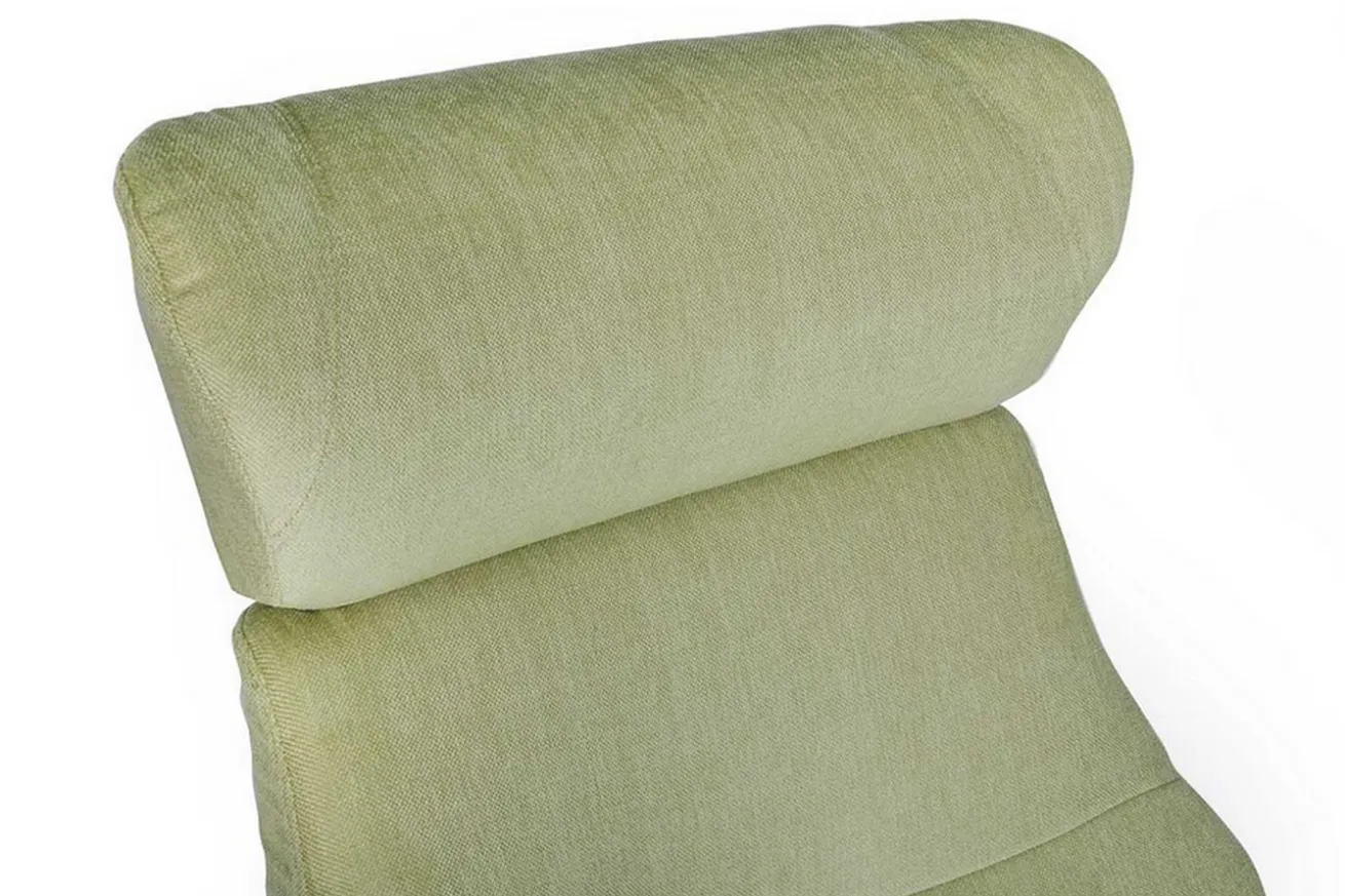 Designer Drehsessel mit Kopfstütze Stoff limette 360 ° drehbar B 79 T84 H 111 cm