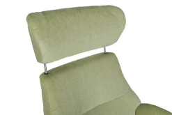 Designer Drehsessel mit Kopfstütze Stoff limette 360 ° drehbar B 79 T84 H 111 cm