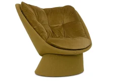 Designersessel Fabian Samt olivgrün