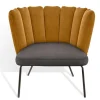 Designersessel Gaia Lounge Stoff gold