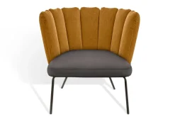Designersessel Gaia Lounge Stoff gold