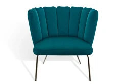 Designersessel Gaia Lounge Stoff petrol